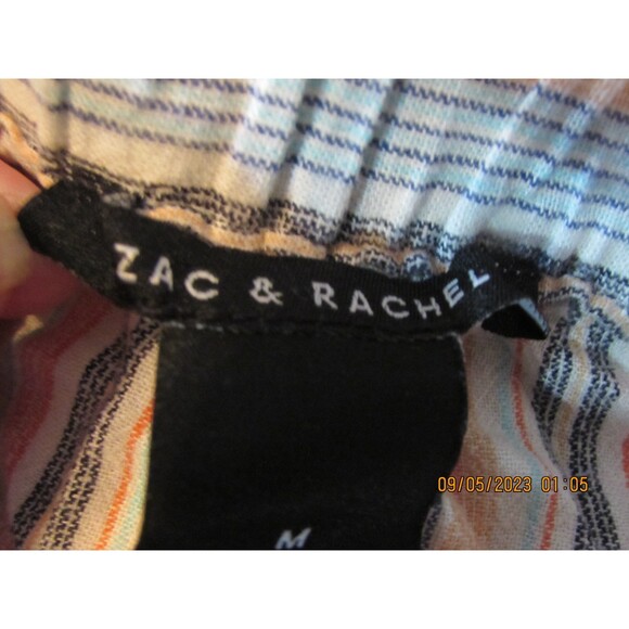 ZAC & RACHEL WOMEN'S CAPRI PANTS SIZE M LINEN BLEND PAPER BAG WAIST TIE - Picture 3 of 9